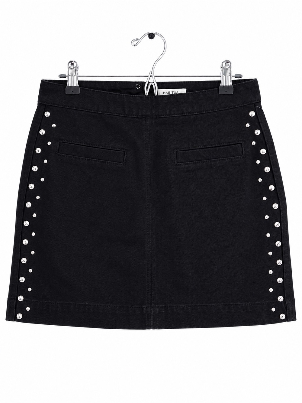 Habitual Black Studded Mini Skirt Festival Grunge Gorpcore Goth